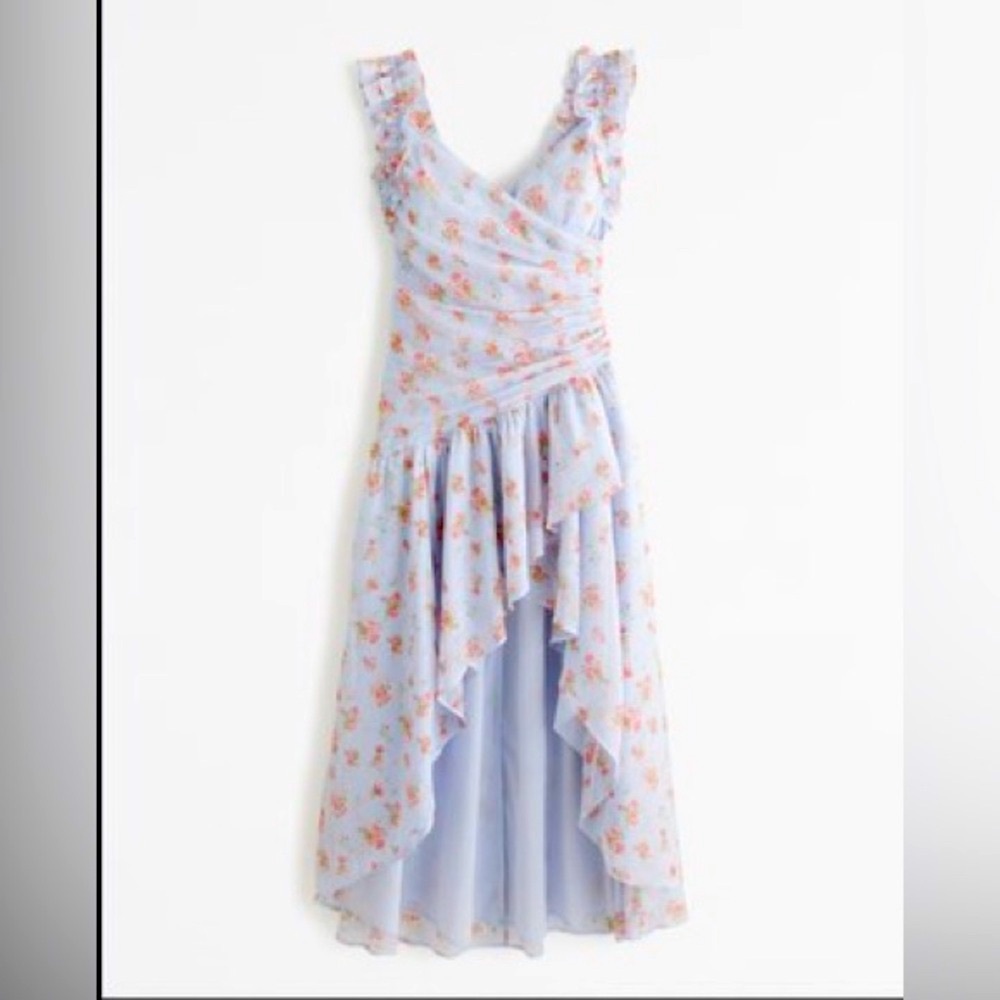 Abercrombie & Fitch Light Blue Floral High Low Size S